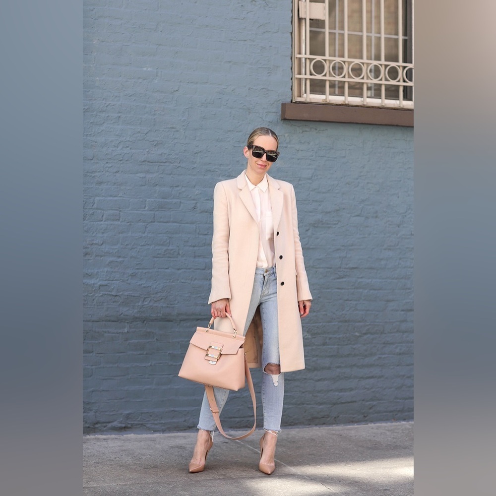 🌸 Zara Wool Coat in Pink Blush Medium perfect for spring